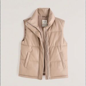 A&F Vegan Leather Puffer Vest